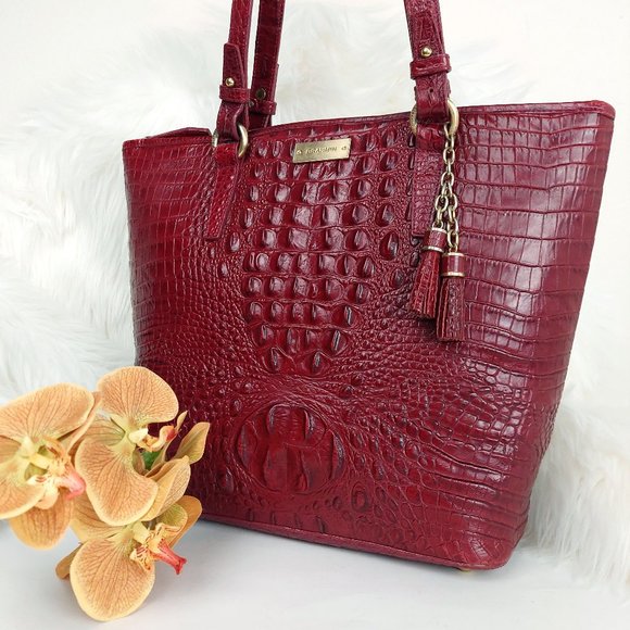 Brahmin Handbags - Brahmin Red Melbourne Asher Tote